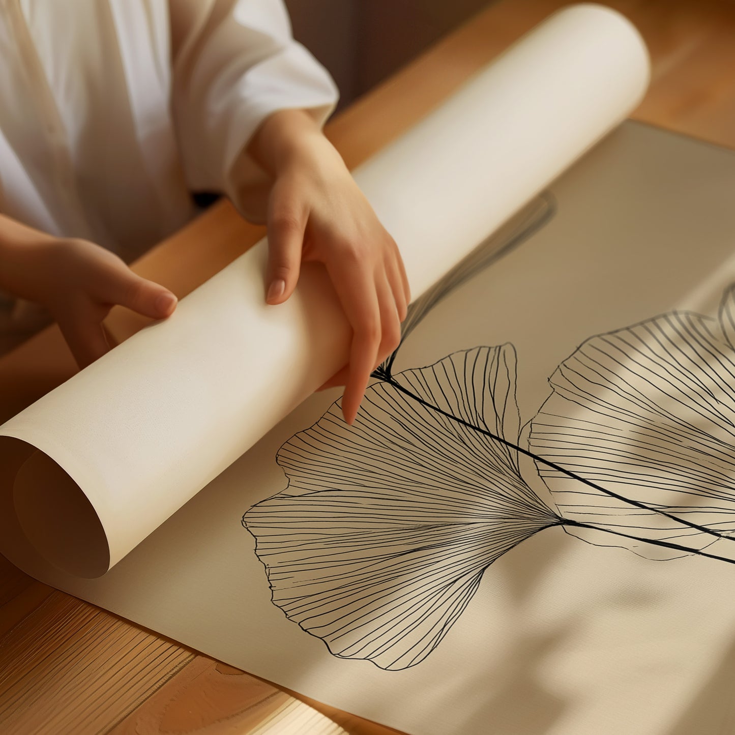 Ginkgo Lines Dance In Morning Light