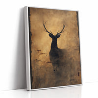 Stag's Silhouette On Autumn Gold