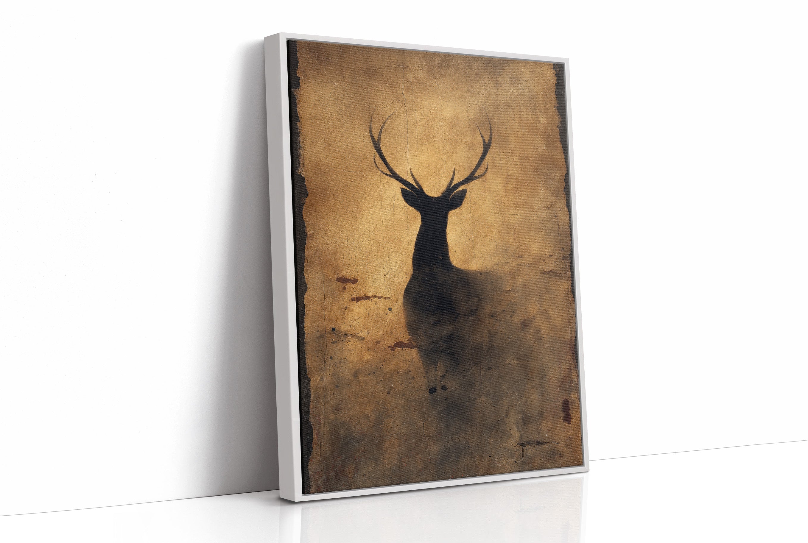 Stag's Silhouette On Autumn Gold