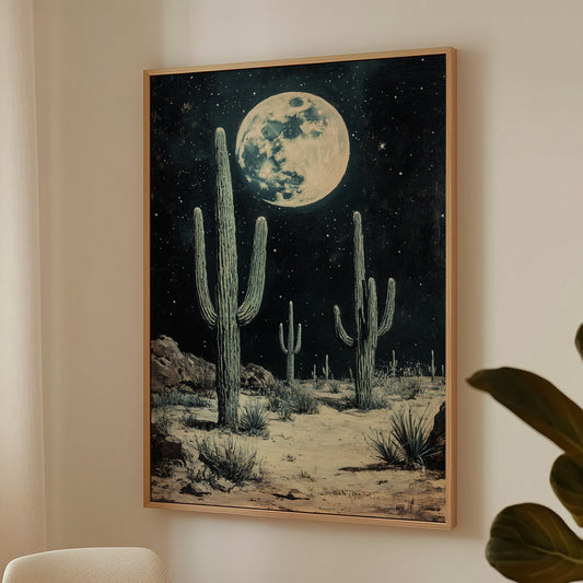 Desert Moonlight – Southwestern Nightscape Wall Art