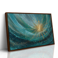 Teal Cosmos Births Golden Star