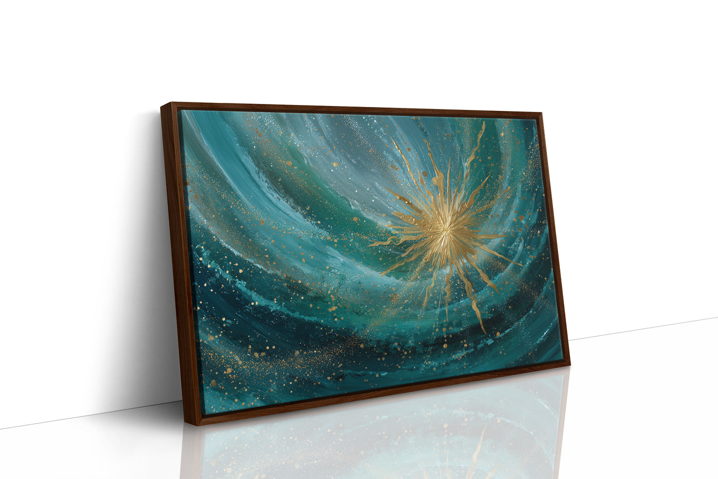 Teal Cosmos Births Golden Star