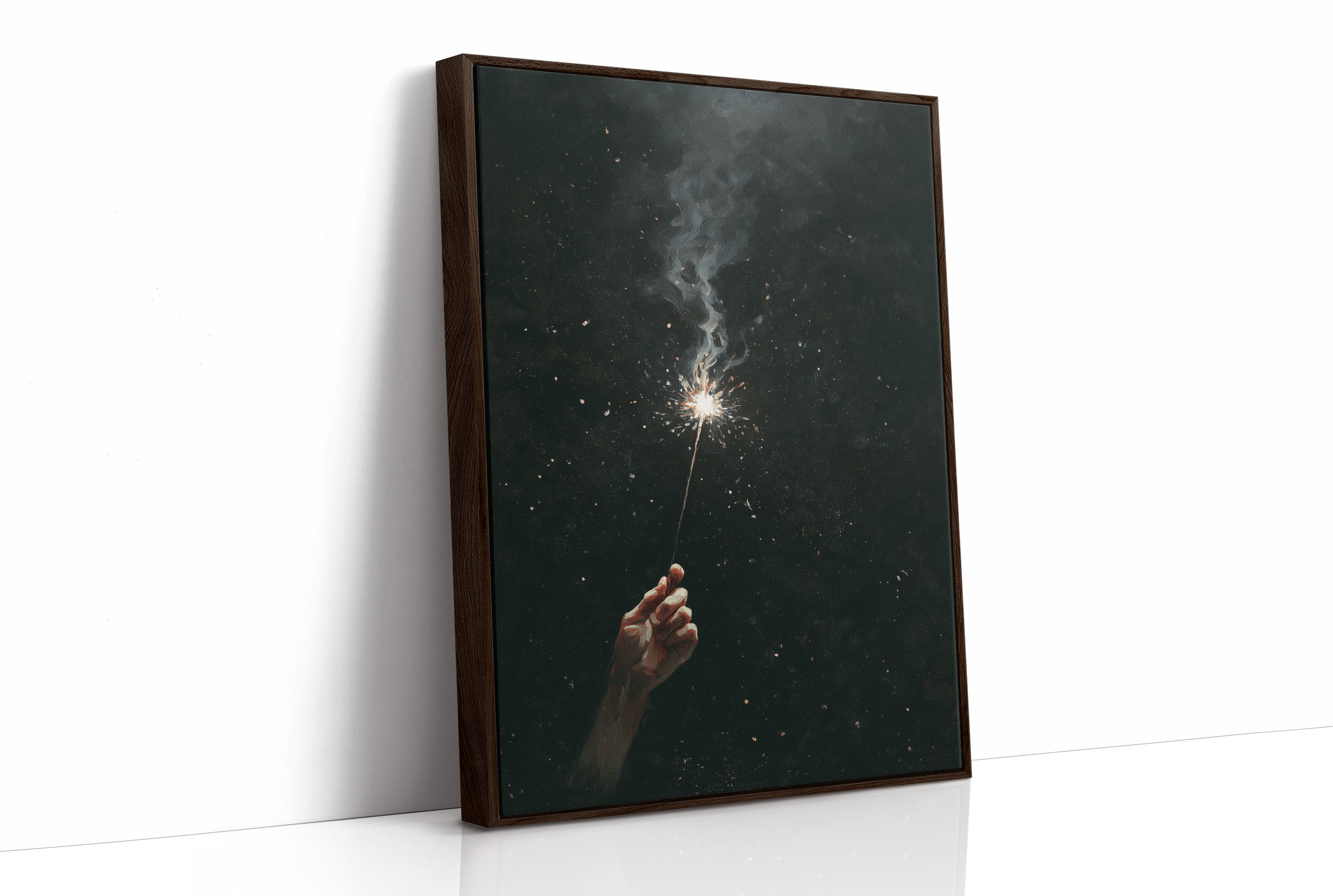 Midnight Spark Between Fingers