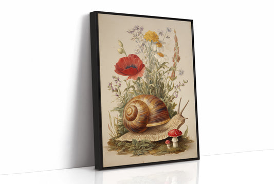 Nature's Timeless Procession: Snail Among Wildflowers