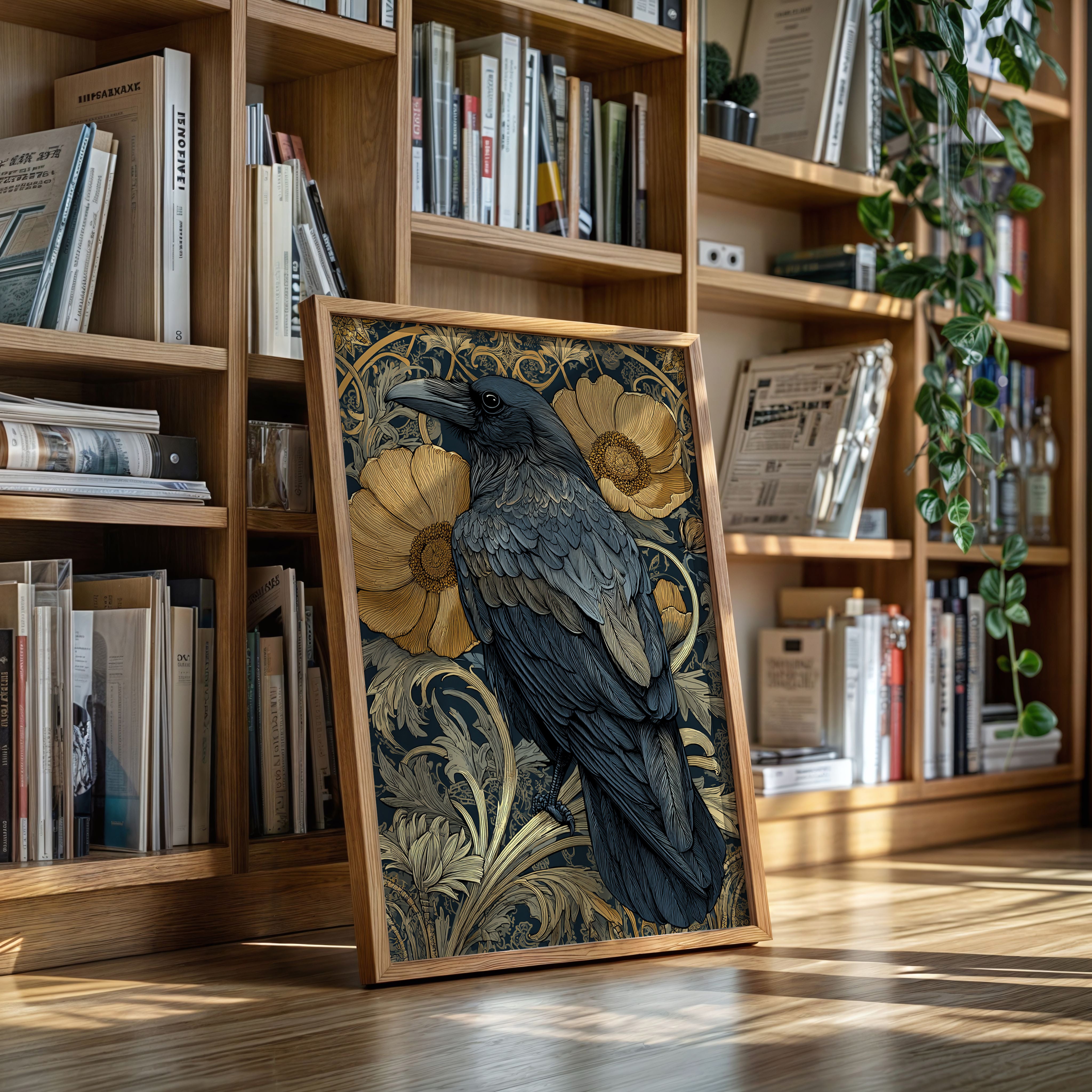 A Raven Among Golden Blooms
