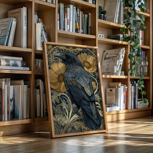 A Raven Among Golden Blooms