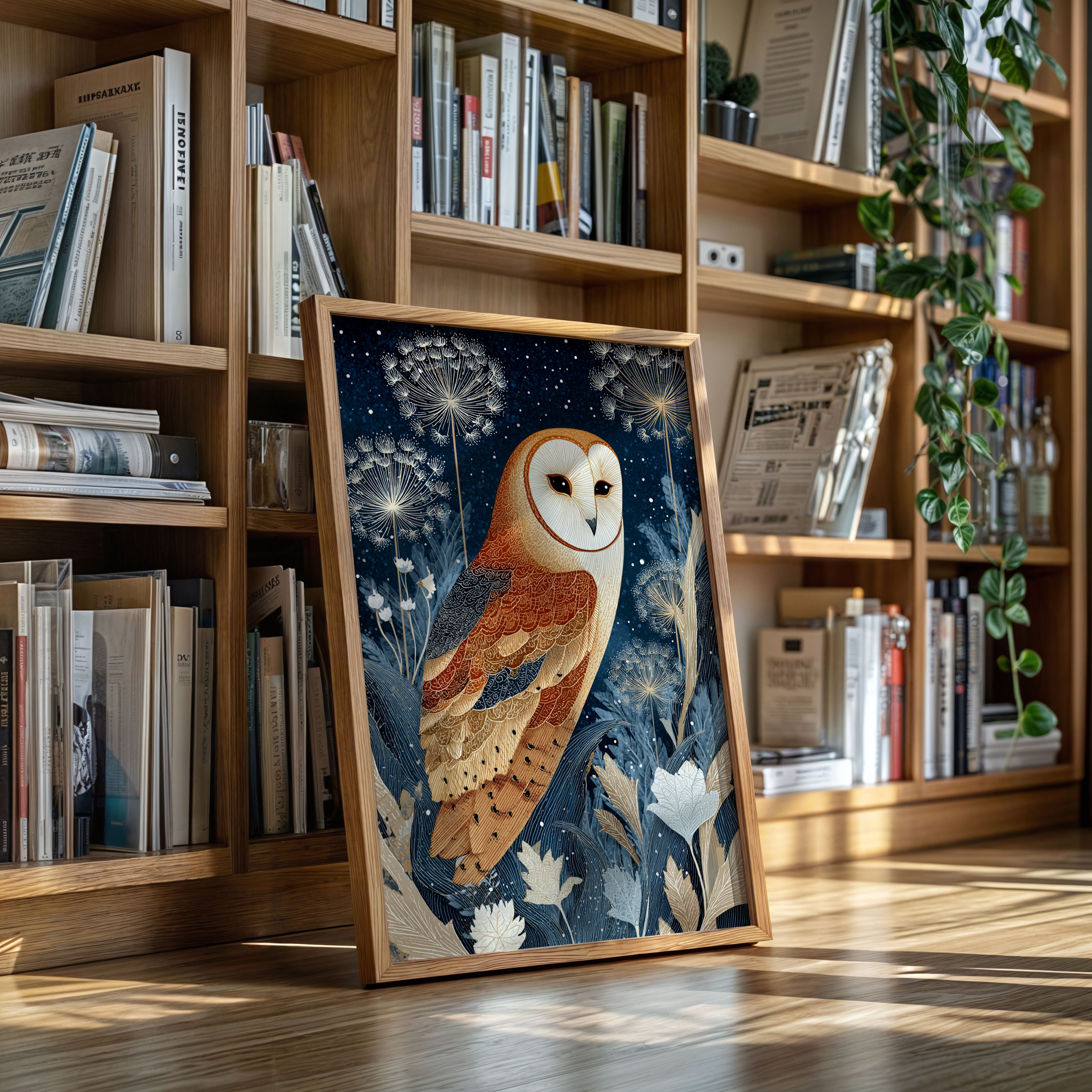 Barn Owl Amidst Ethereal Flora