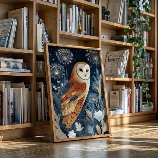 Barn Owl Amidst Ethereal Flora