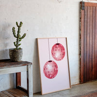 Rose Disco Spheres Catch Morning Light