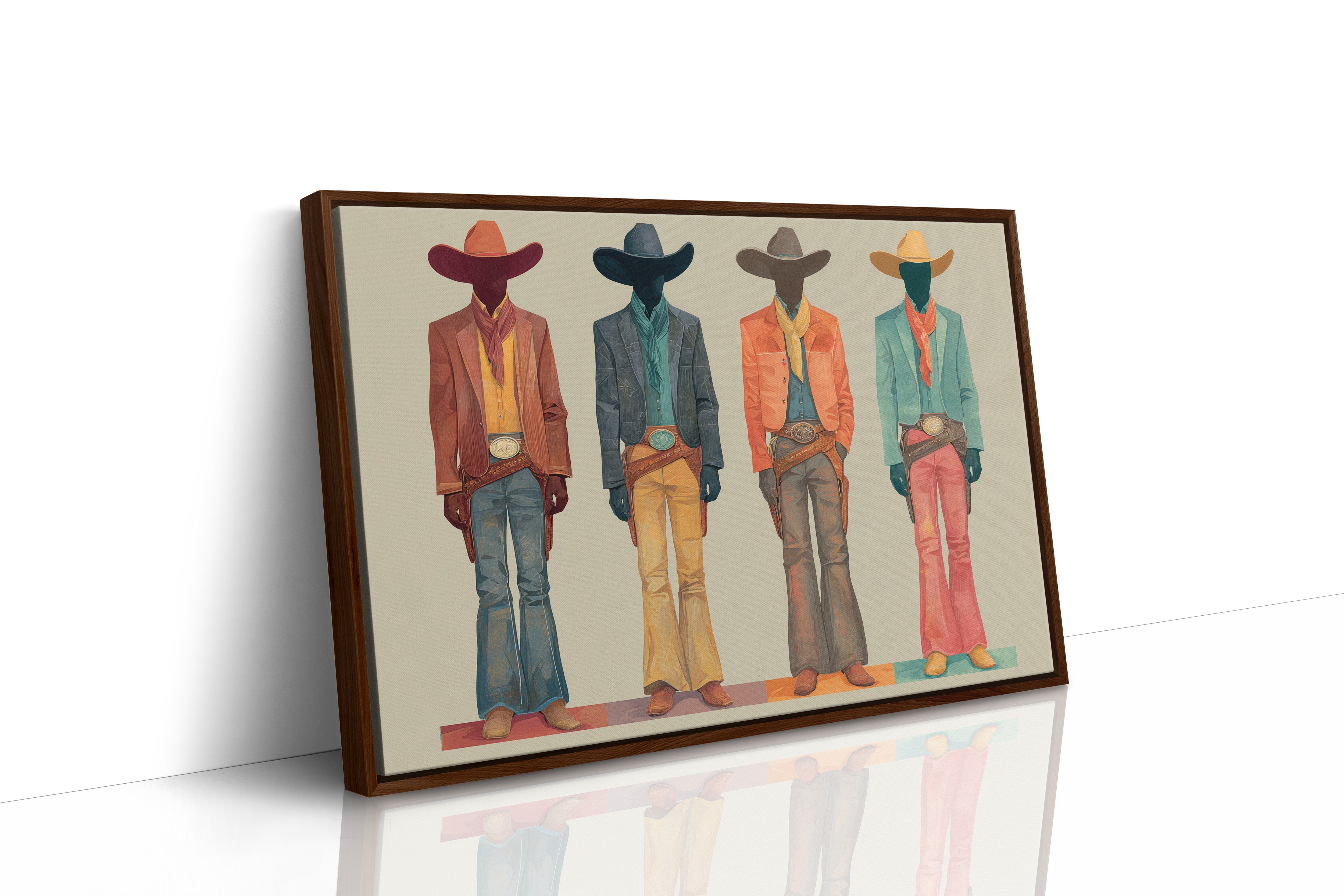 Western Quartet: Faceless Cowboys in Color