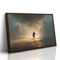 Solitary Figure Faces Rising Tide