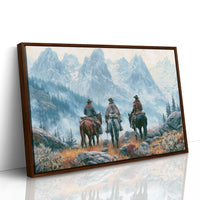 Three Riders Facing the Peaks