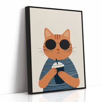 Cool Cat With Coffee