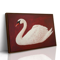 White Swan Against Crimson Night