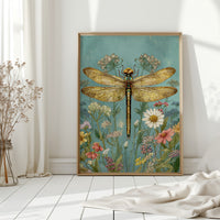 Golden Wings Amidst Wild Blooms