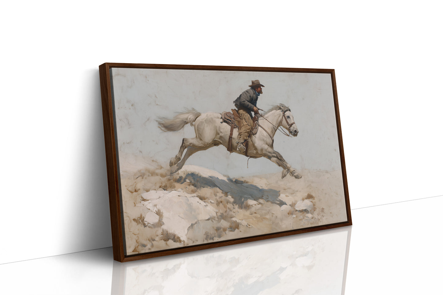 Alabaster Steed Conquers Barren Terrain
