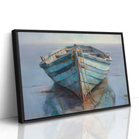 Blue Boat Rests At Tide