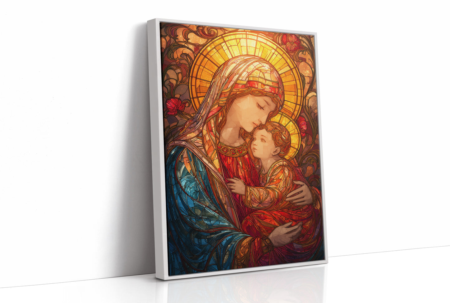 Sacred Glow Through Stained Glass