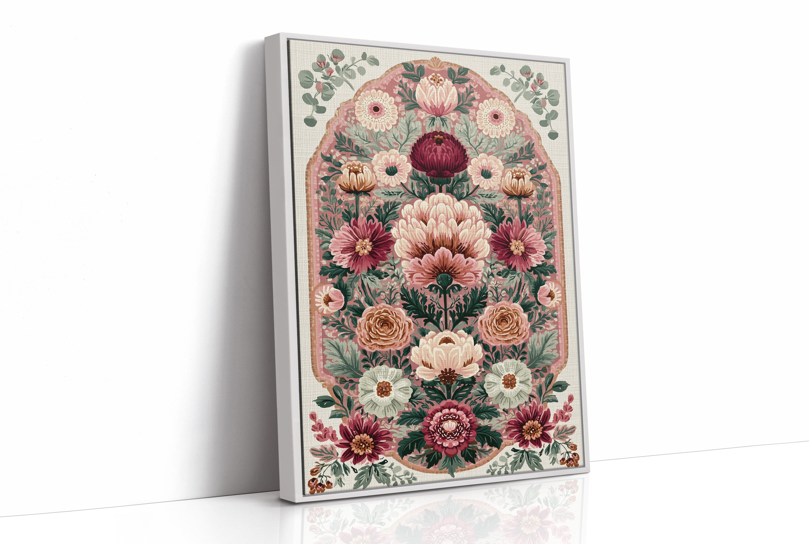 Blush Bouquet: A Grand Floral Medallion