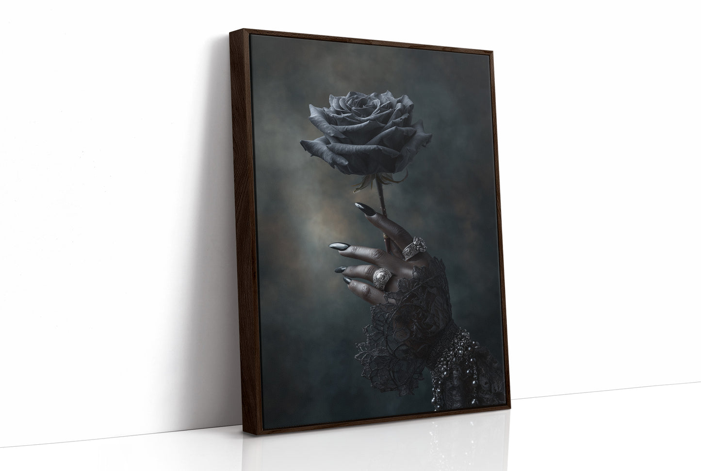 Midnight Bloom In Silver Grasp
