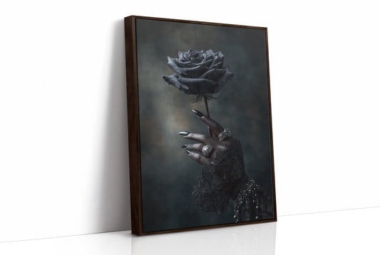 Midnight Bloom In Silver Grasp