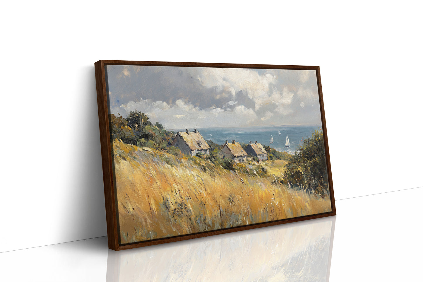 Sailboats Dance Past Golden Hills