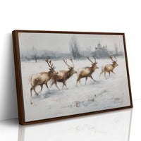 Winter Stags Cross Ancient Castle Grounds