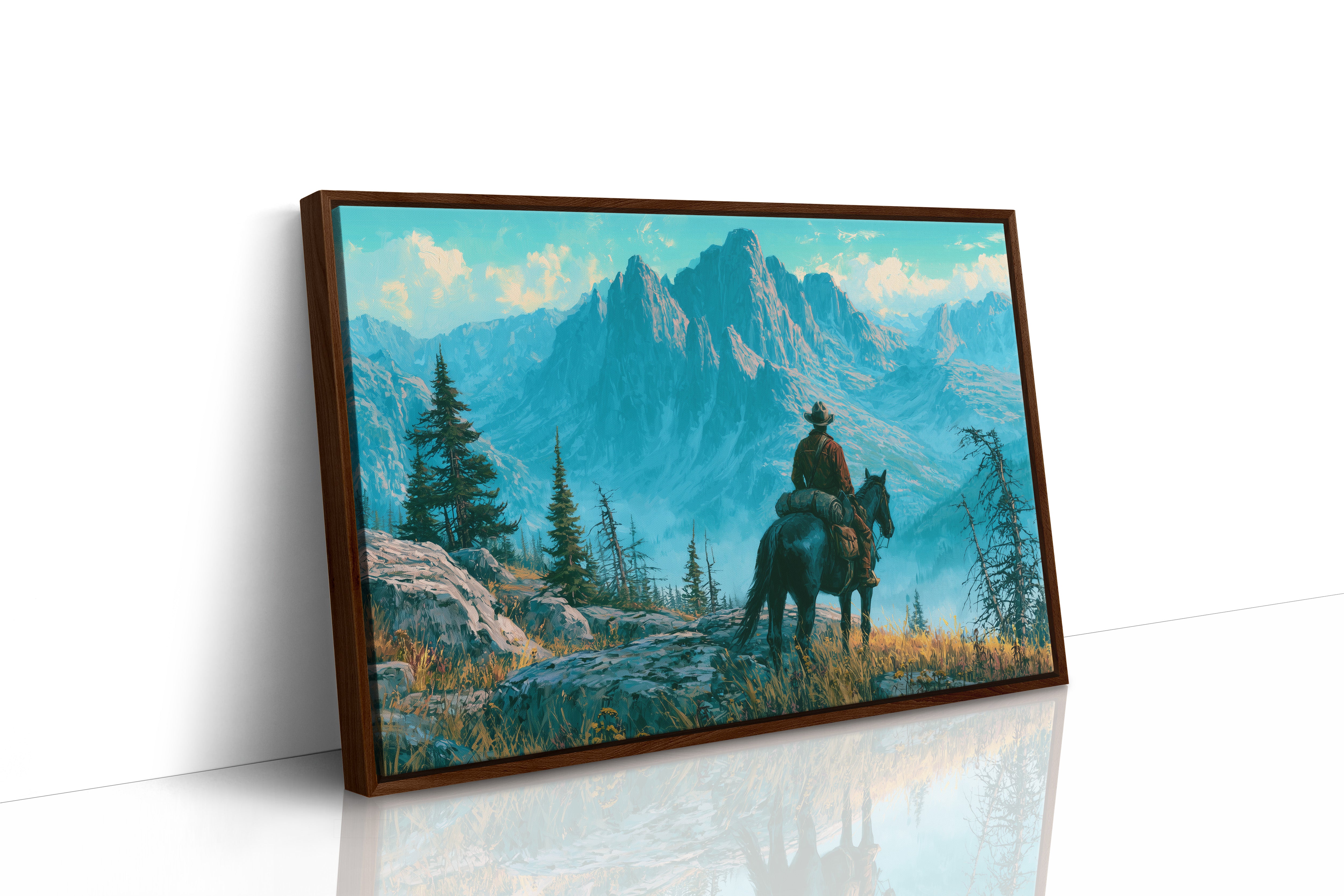 Solitary Ranger in Turquoise Peaks
