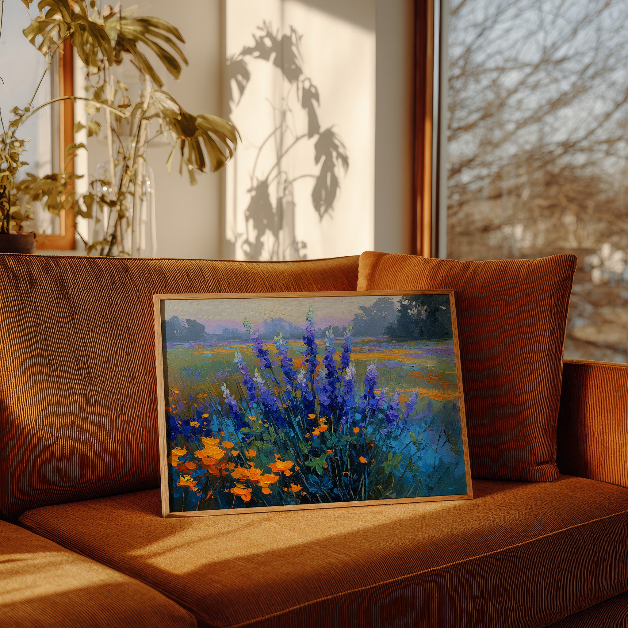 Delphiniums Dance With Golden Poppies