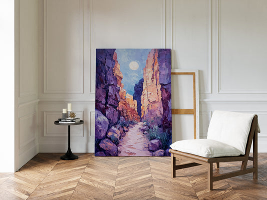Moonrise Trail Through Painted Canyons