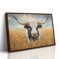 Golden Fields Meet Longhorn's Gaze