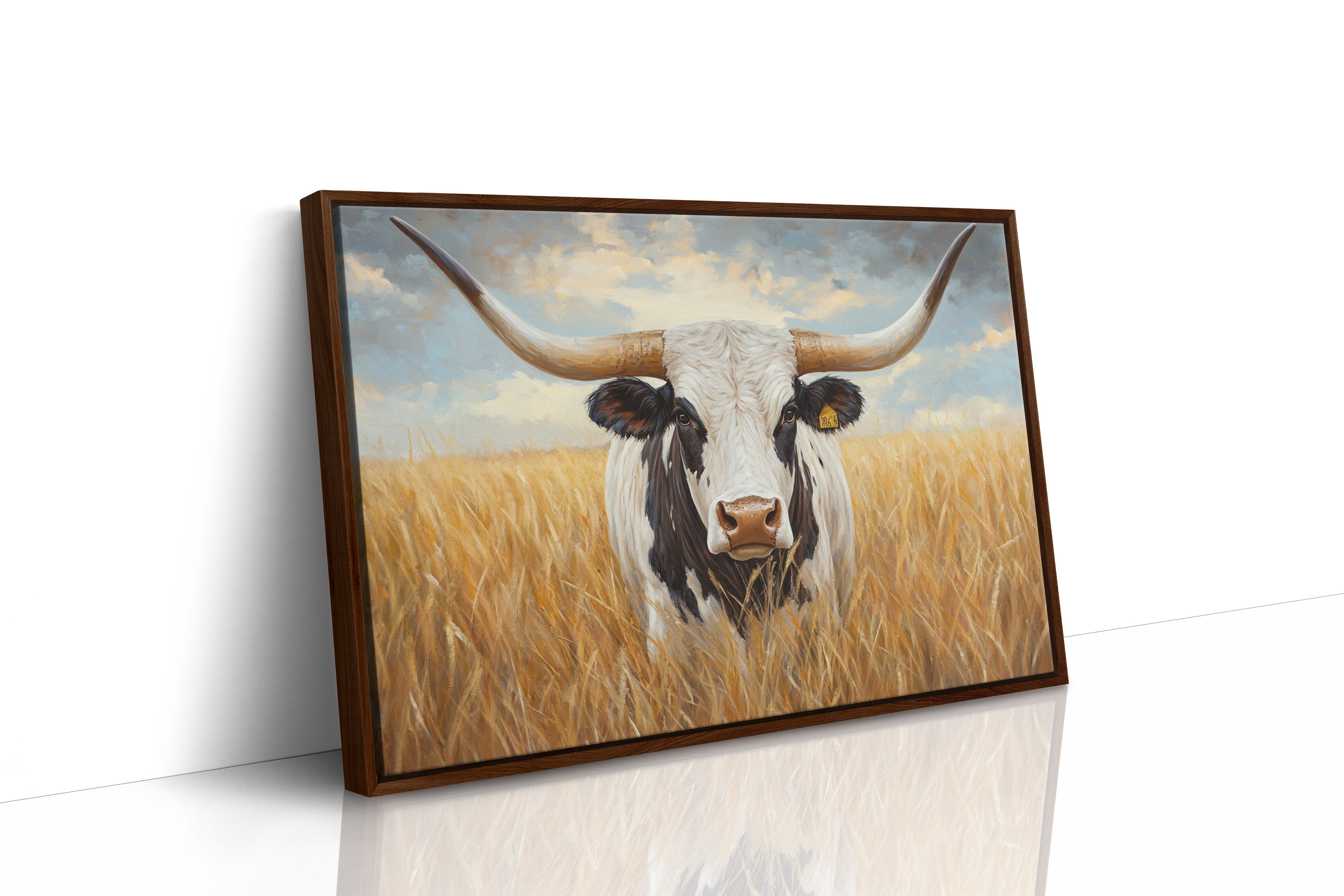 Golden Fields Meet Longhorn's Gaze