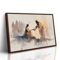 Hands Connect In Amber Light