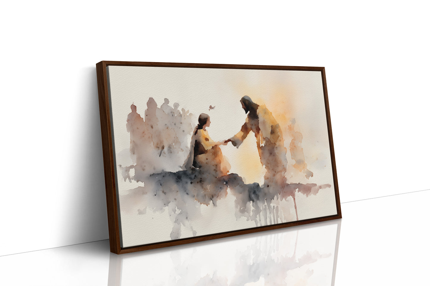 Hands Connect In Amber Light