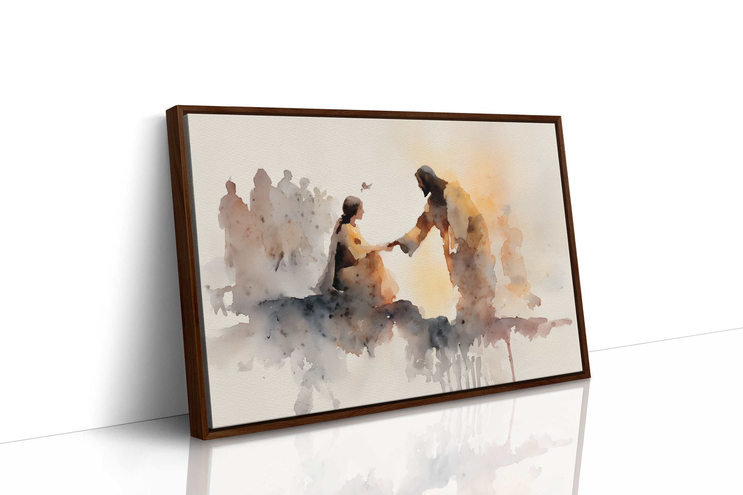 Hands Connect In Amber Light