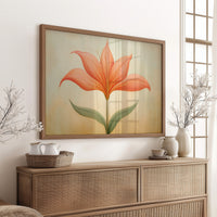 Coral Lily Basks In Golden Hour