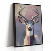 Majestic Gaze: Stag in Pastel Abstraction