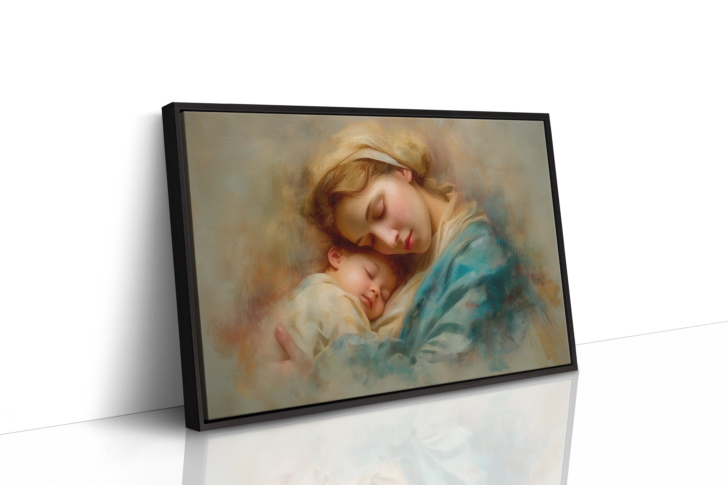 Tranquil Embrace in Turquoise and Gold