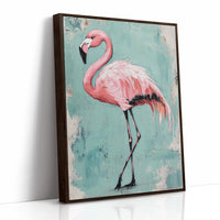 Flamingo Wall Art – Tropical Pink Bird Print, Boho Coastal Decor, Vibrant Animal Painting