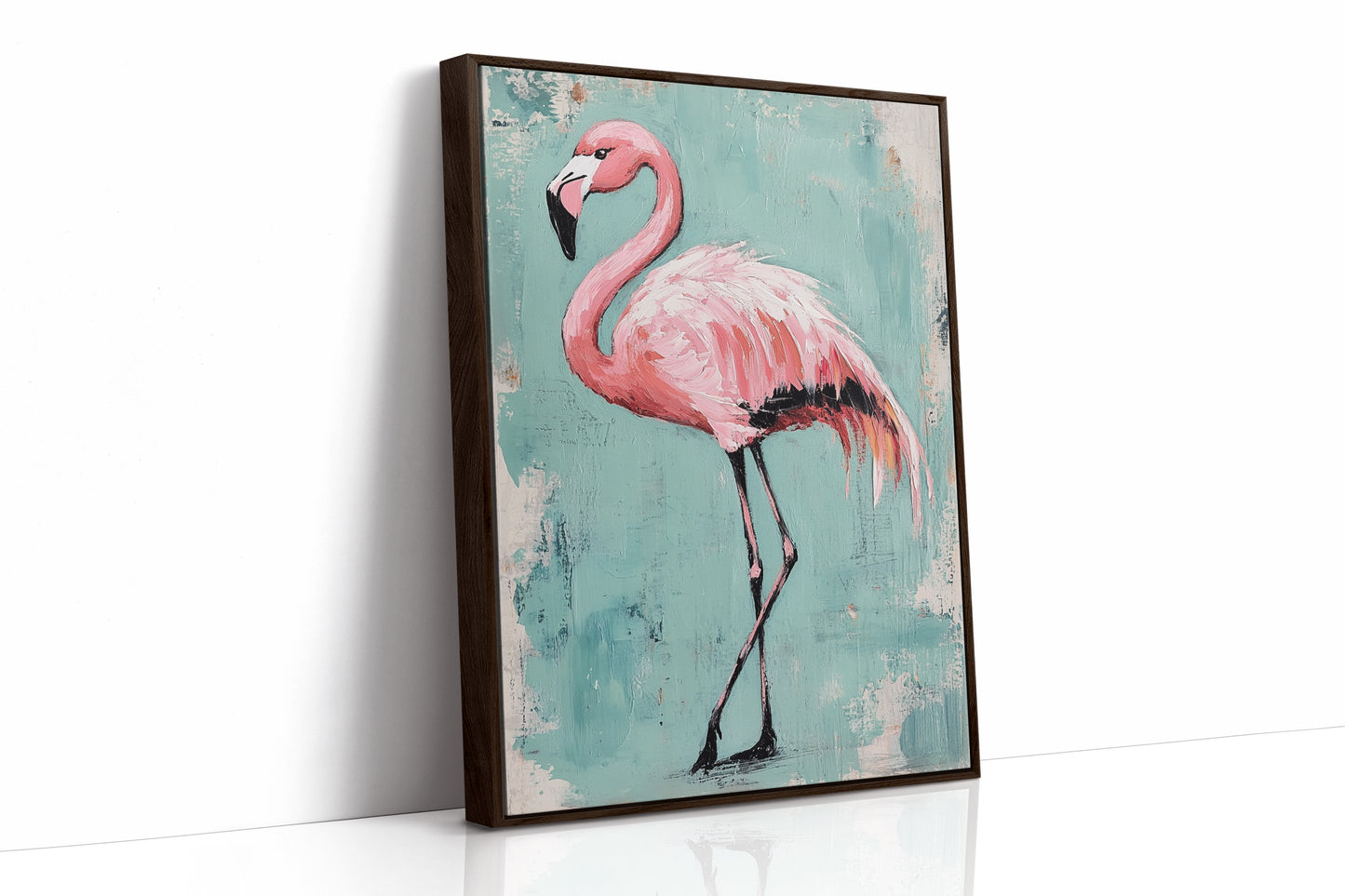 Flamingo Wall Art – Tropical Pink Bird Print, Boho Coastal Decor, Vibrant Animal Painting