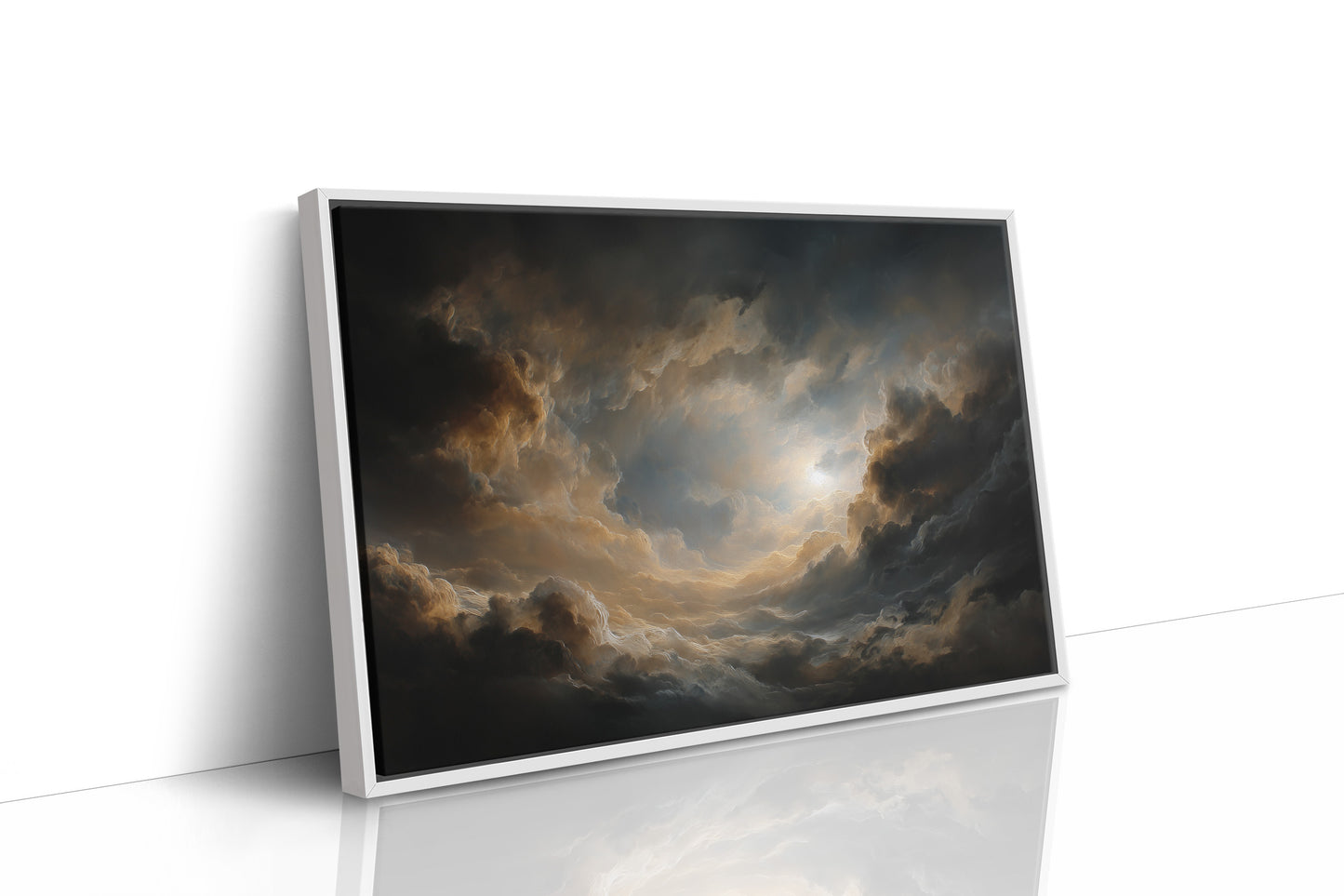 Borrowed Light Between Storm Clouds