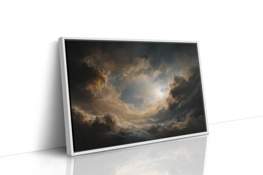 Borrowed Light Between Storm Clouds