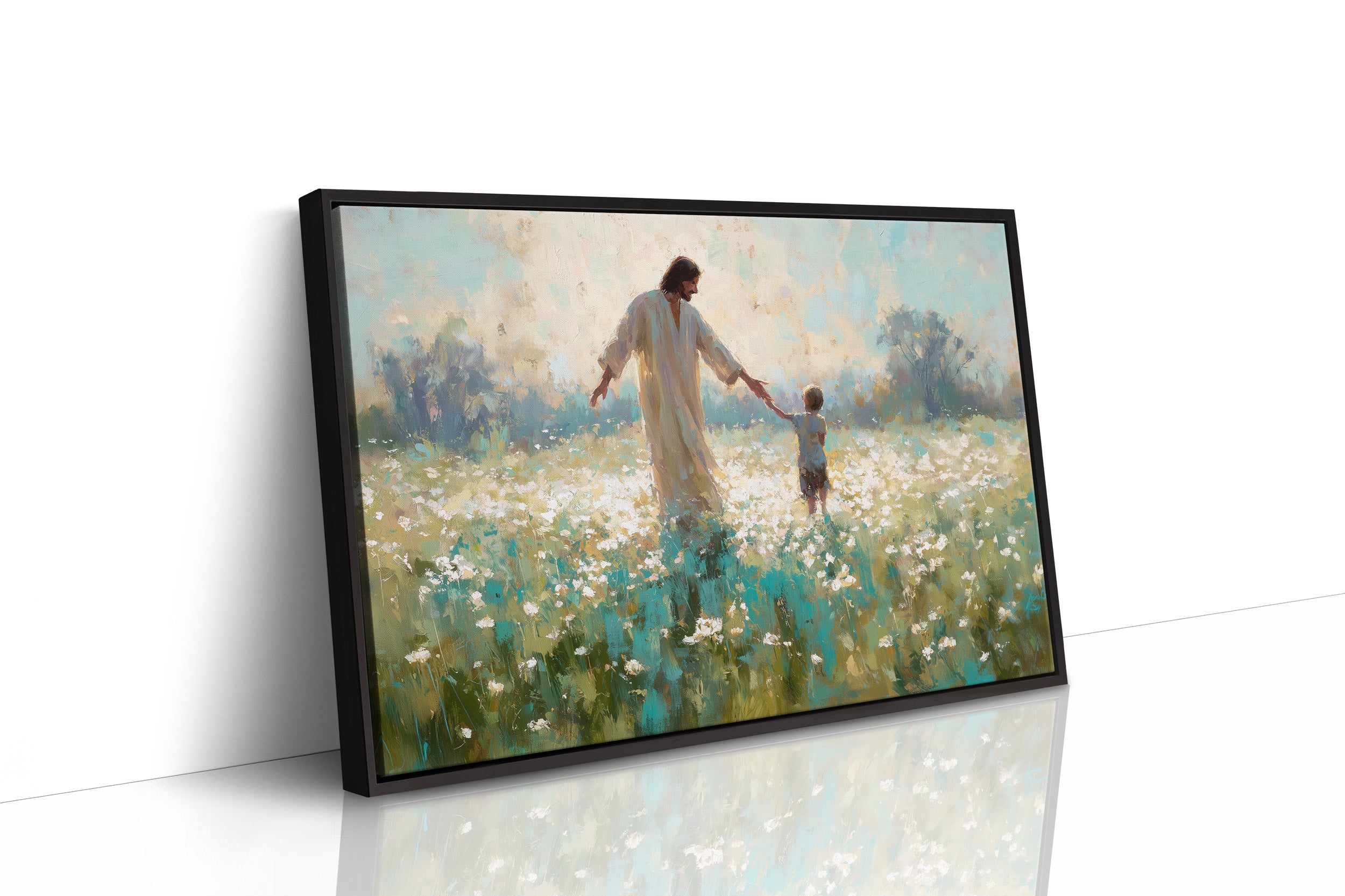 Ethereal Guidance Through Wildflower Fields