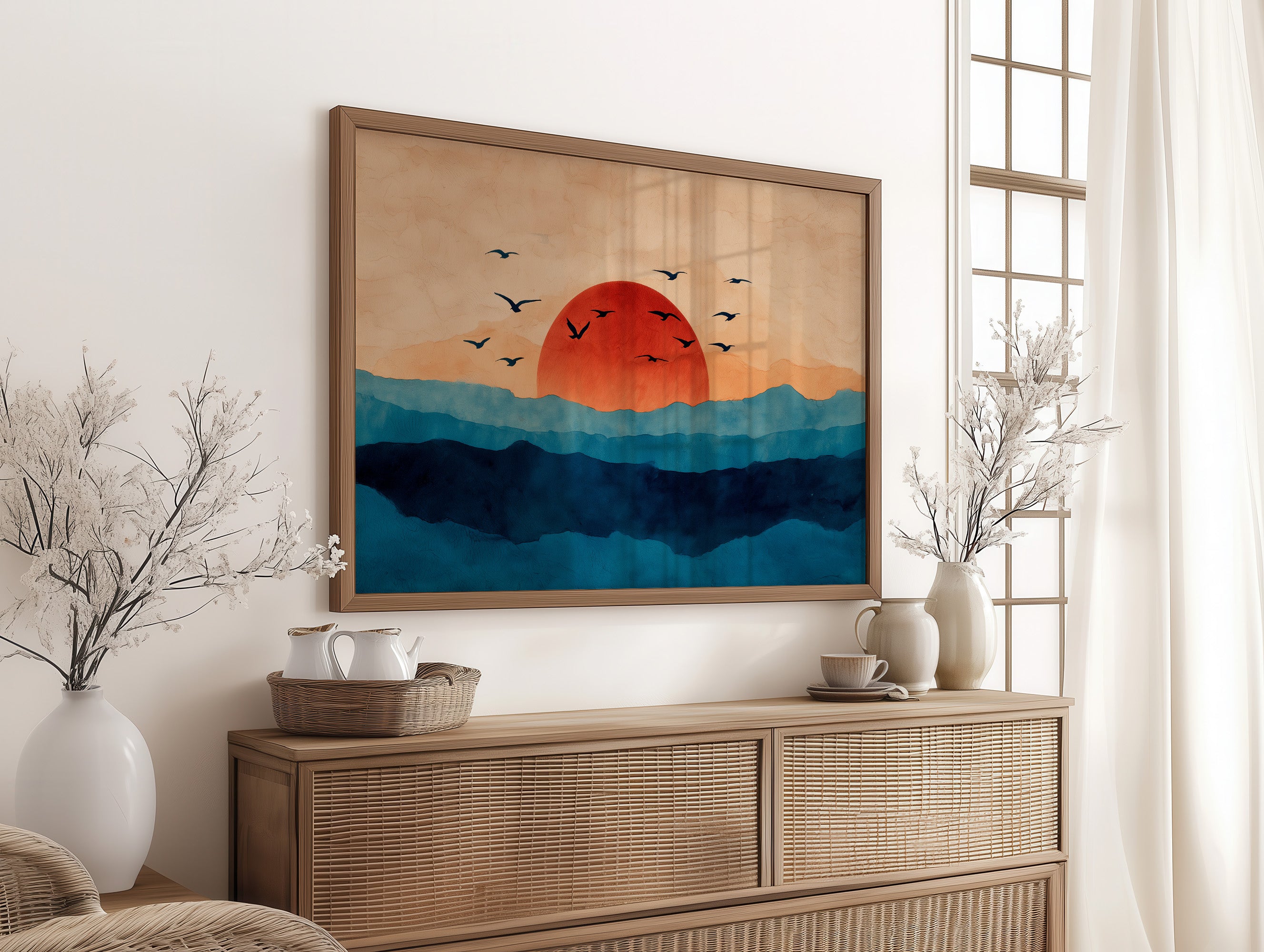 Birds Circle Morning's Coral Rise