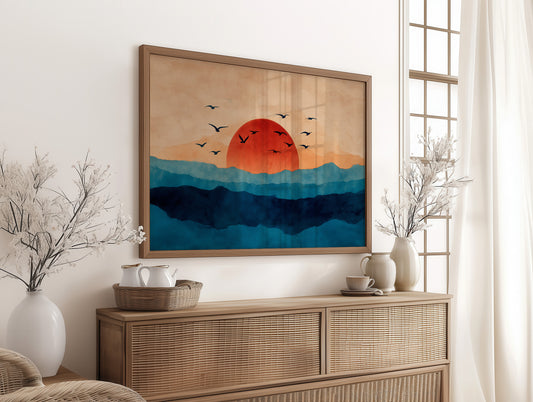 Birds Circle Morning's Coral Rise