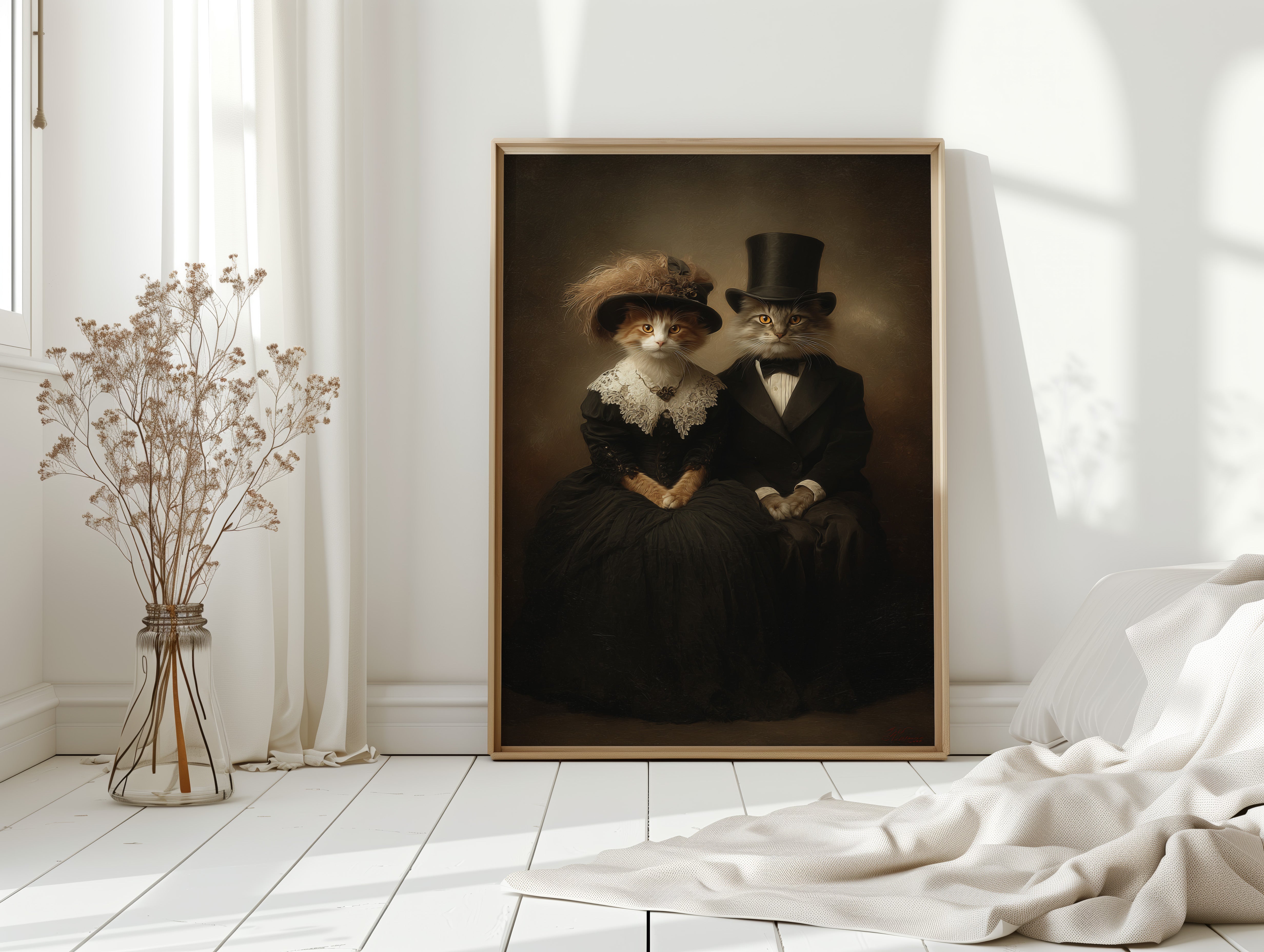 Feline Elegance in Vintage Attire