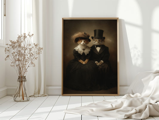 Feline Elegance in Vintage Attire