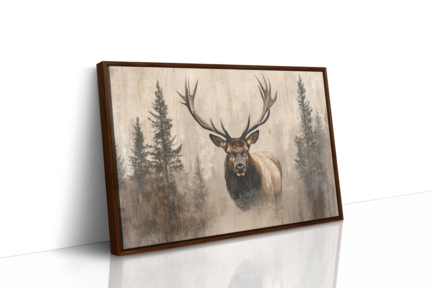 Noble Elk Among Winter Pines