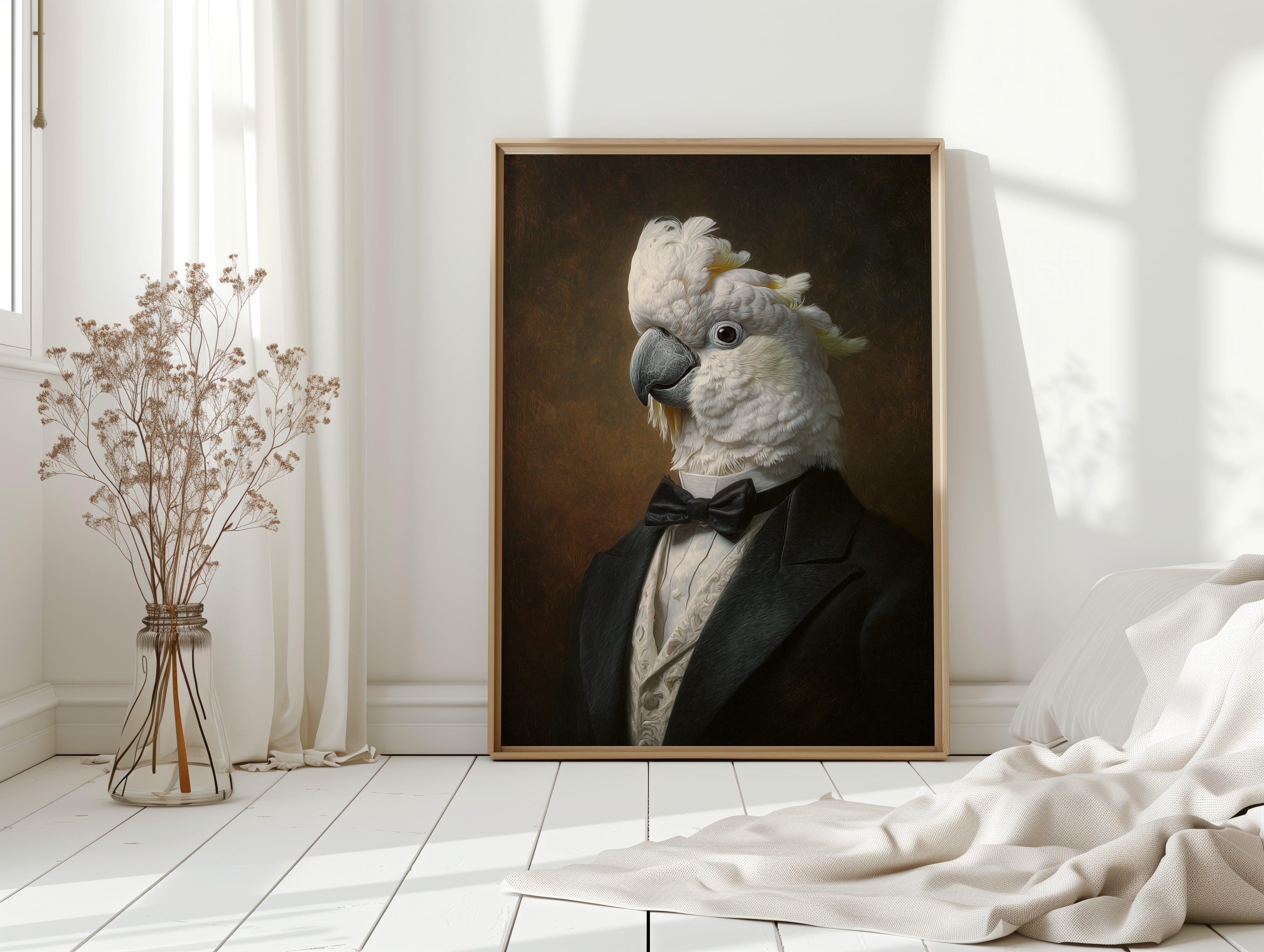 Dapper Cockatoo in Formal Attire