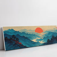 Crimson Sun Over Blue Mountain Seas